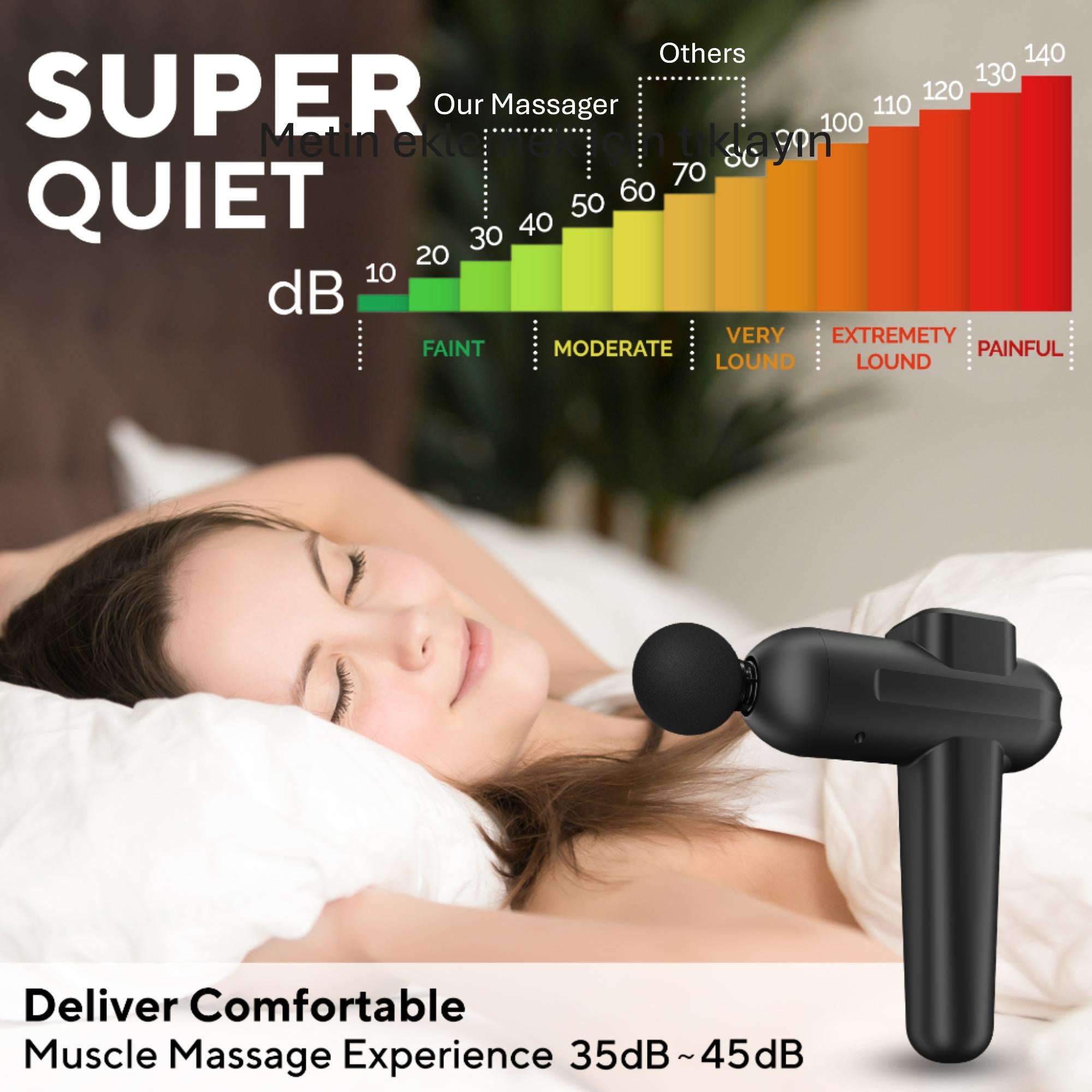 Professional grade percussion massager with ergonomic T-shaped handle