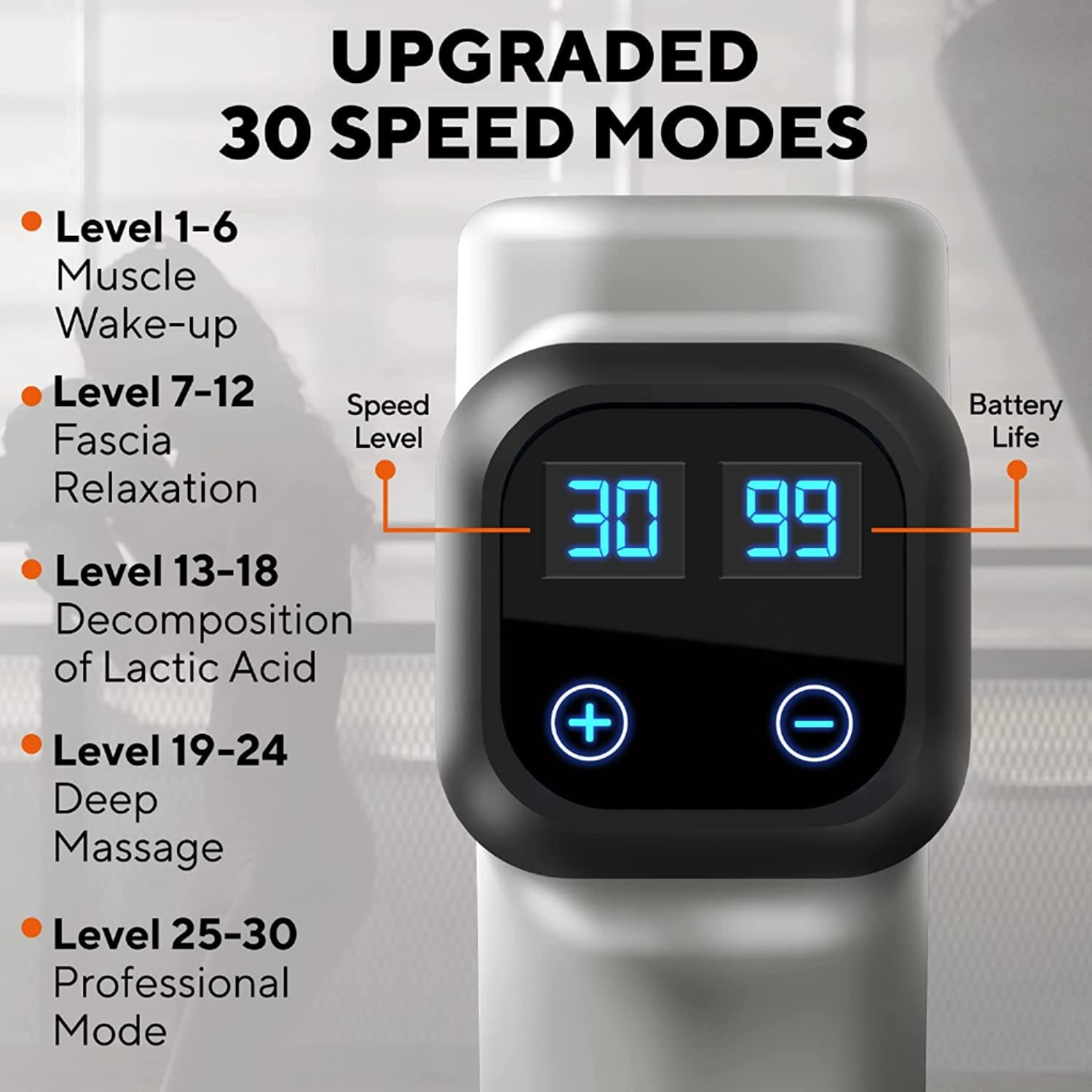 Premium handheld percussion massager with long battery life