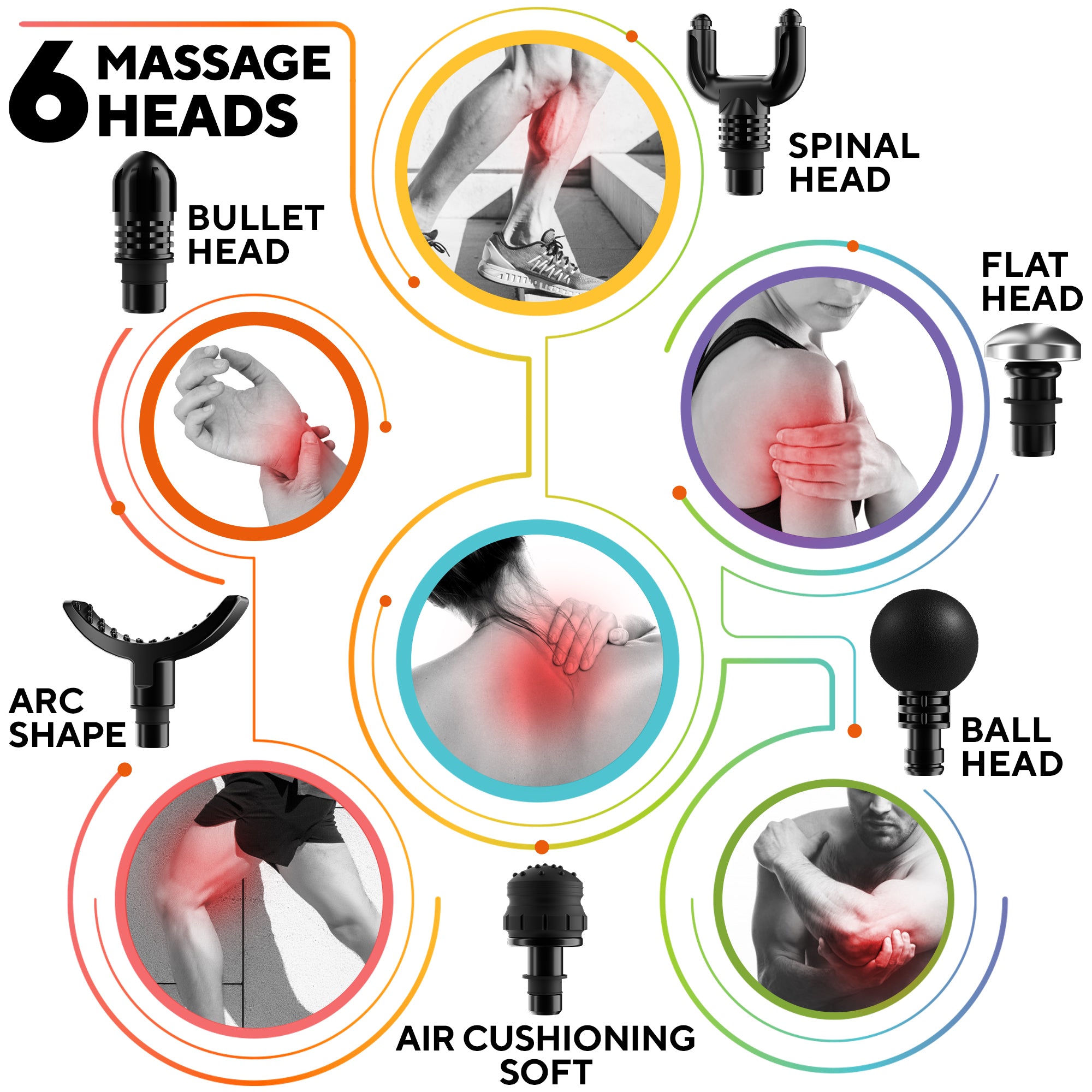 Powerful electric muscle massager with ergonomic grip and LCD screen